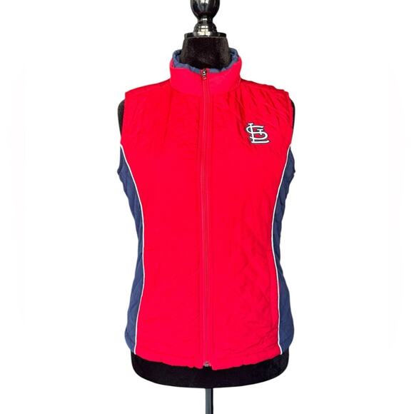 64. GENUINE MERCHANDISE | STL Cardinals Zip Up Quilted Vest Size Medium - Picture 3 of 8